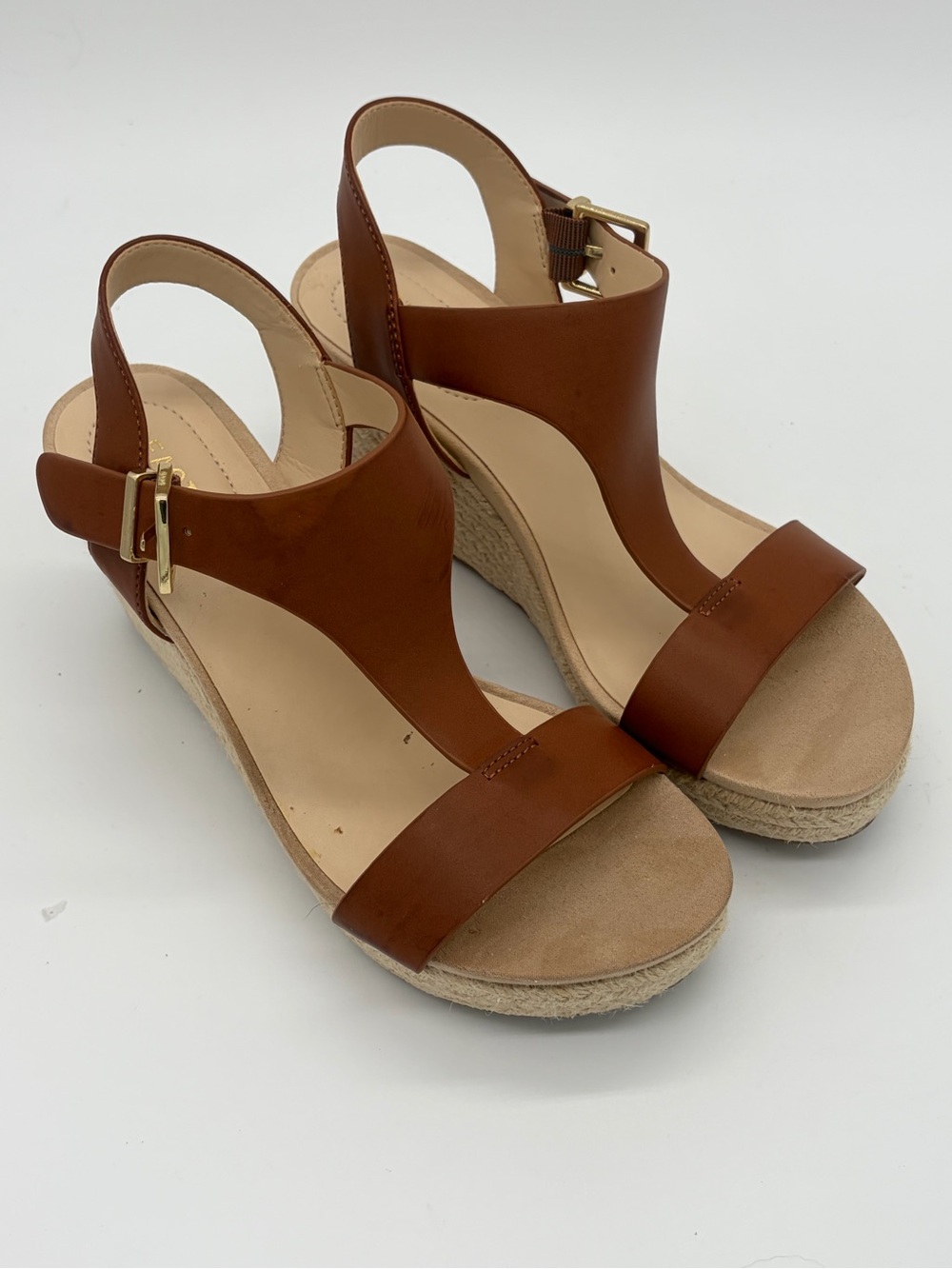 Kenneth Cole Reaction Tan Brown Wedge Sandals